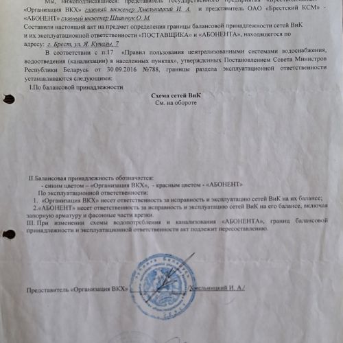 Водопроводная сеть - действующая (-90%)